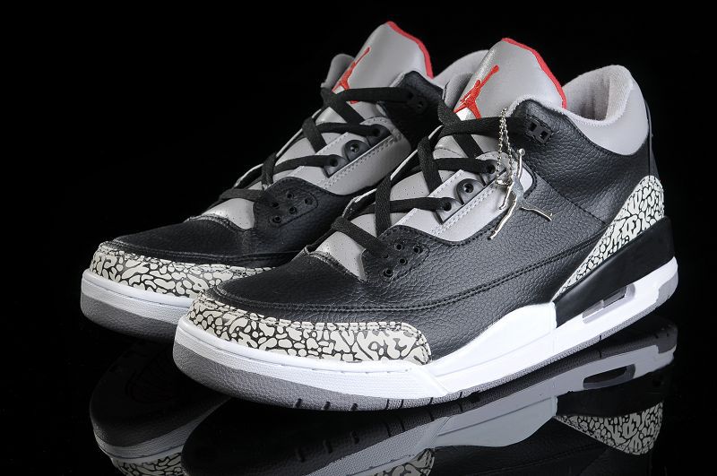 Air Jordan 3 Men Shoes Black/Gray Online